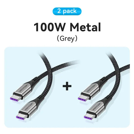 2 pack of 2m high speed usb cable with metal plate