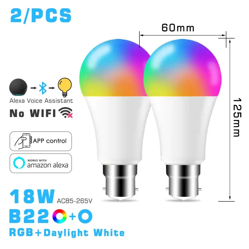 2 pack of 2w led bulb with remote control