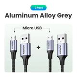 2 pack of aluminum alloy cable for iphone and ipad