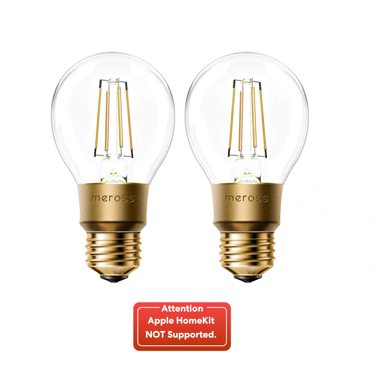 2 pack of led bulbs with gold finish