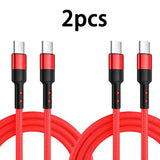 2 pack of red braid usb cable with lightning charging