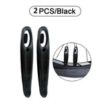 two black bicycle tire tire protectors with a white background