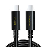 the usb cable is shown in black and gold
