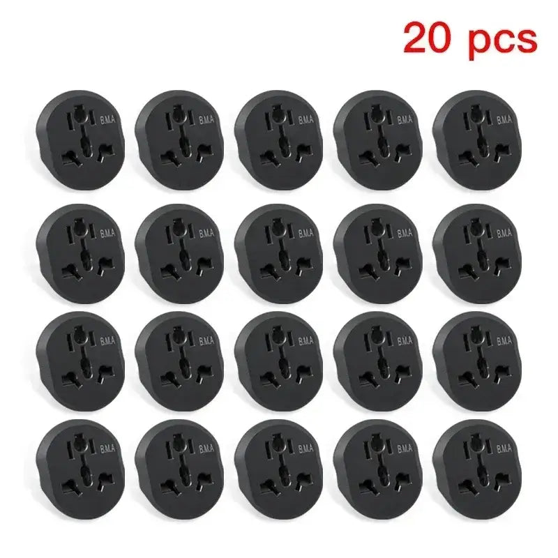 20pcs black round plastic plug plugs for electrical power socket