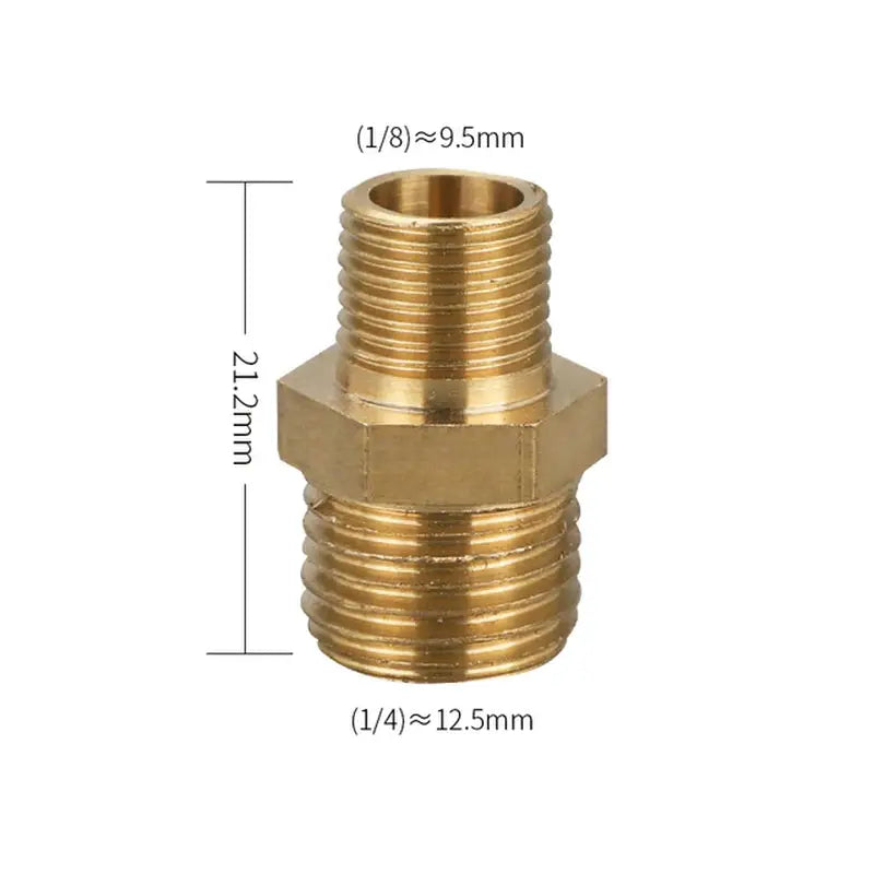 a brass plated brass fitting for a hose