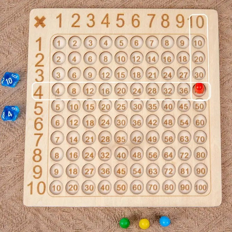 a wooden puzzle with numbers and numbers