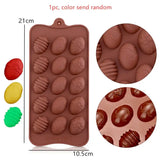 a close up of a chocolate mold with different chocolates in it