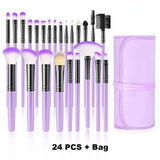 24 pcs makeup brush set with case