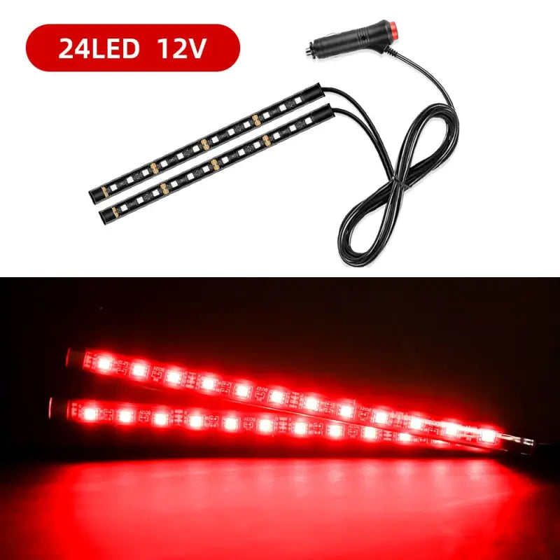 red 24led 12v led strip light for car truck truck