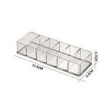 a drawing of a clear plastic box with six compartments