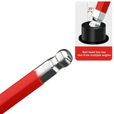 a close up of a red pen with a metal tip and a red pen holder