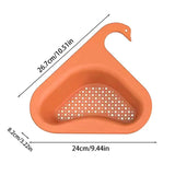 a orange plastic hanger with a white star pattern