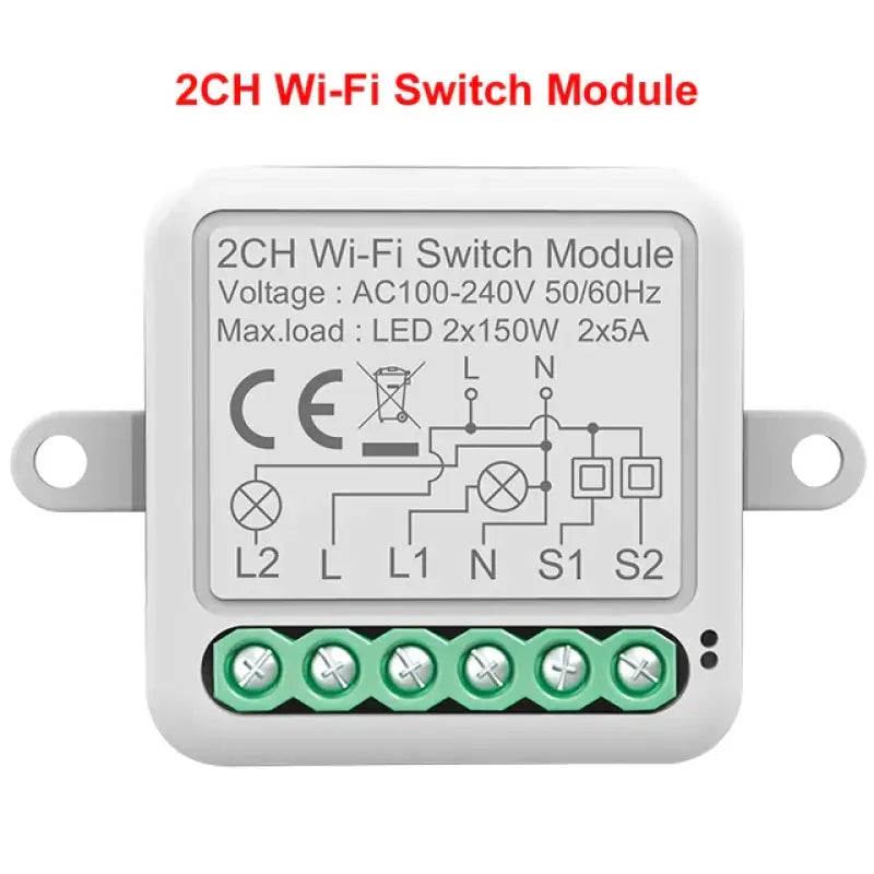 2ch wifi switch module with leds