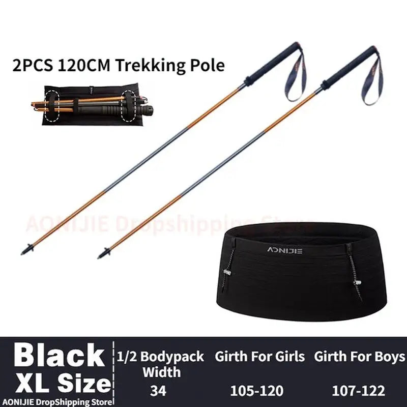 2pcs / 2cm trekking pole with 2 pack of backpacks