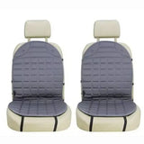 two gray and white car seat covers