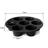 a black plastic cup holder with six cups