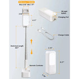 the product features a white wall mounted light with a white cover and a white cord