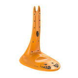 the orange and black paddle is shown with the paddle on the left side