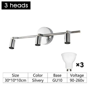3 - light chrome wall light with white glass shade