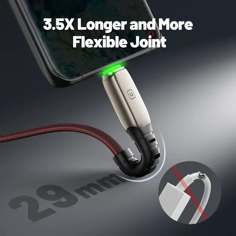 the 5x usb charging cable is connected to a smartphone