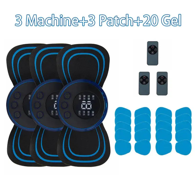 the 3 - pack of blue foam pads with a black and blue pad pad