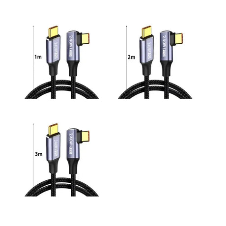 three different views of a usb cable with a yellow and black connector