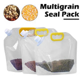 3 pack of clear plastic bags with yellow handles