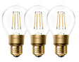 3 pack of led bulbs with gold trim