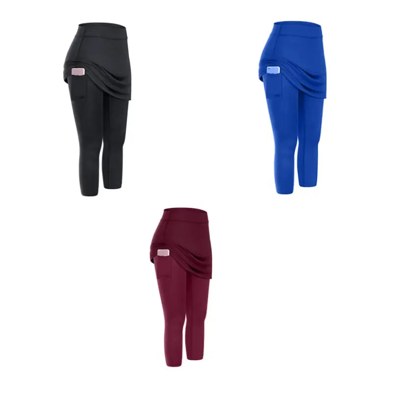 three different colors of the leggings