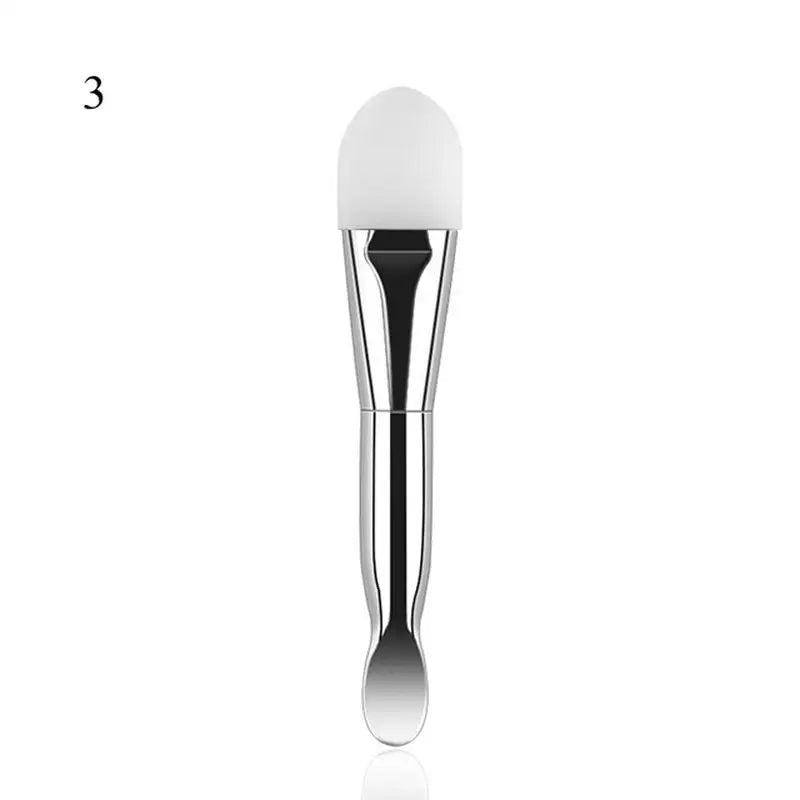 the face brush with a white handle