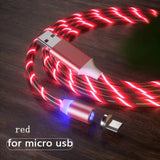 a usb cable with red and blue lights