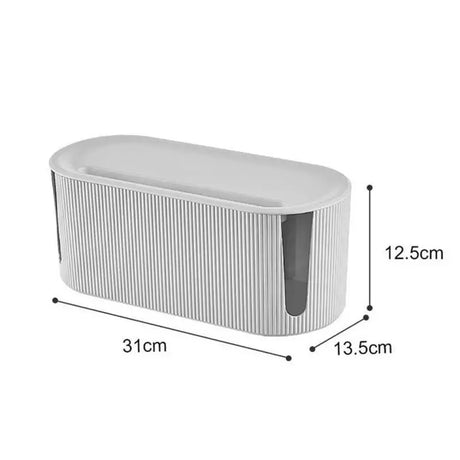 the white plastic storage box with lid