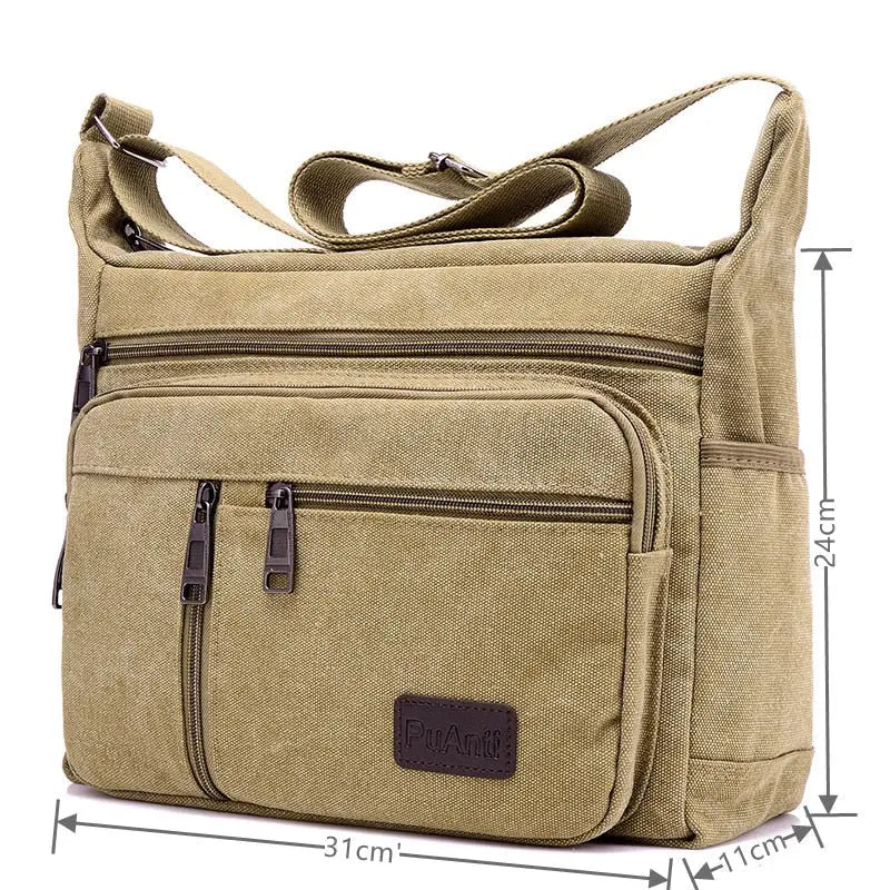 the canvas bag with zipper closure