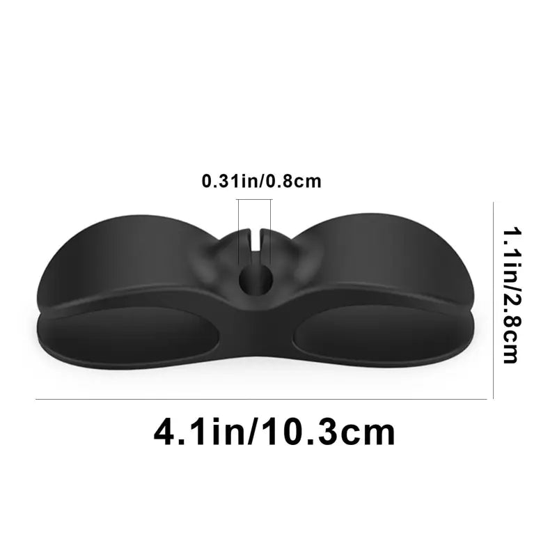 the black silicon foam pillow is shown with measurements
