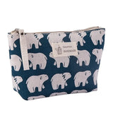 the elephant print cosmetic bag