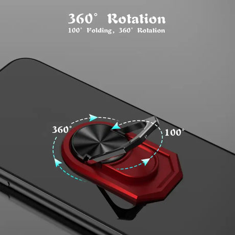 a close up of a cell phone with a 360 rotating 360 rotating phone holder