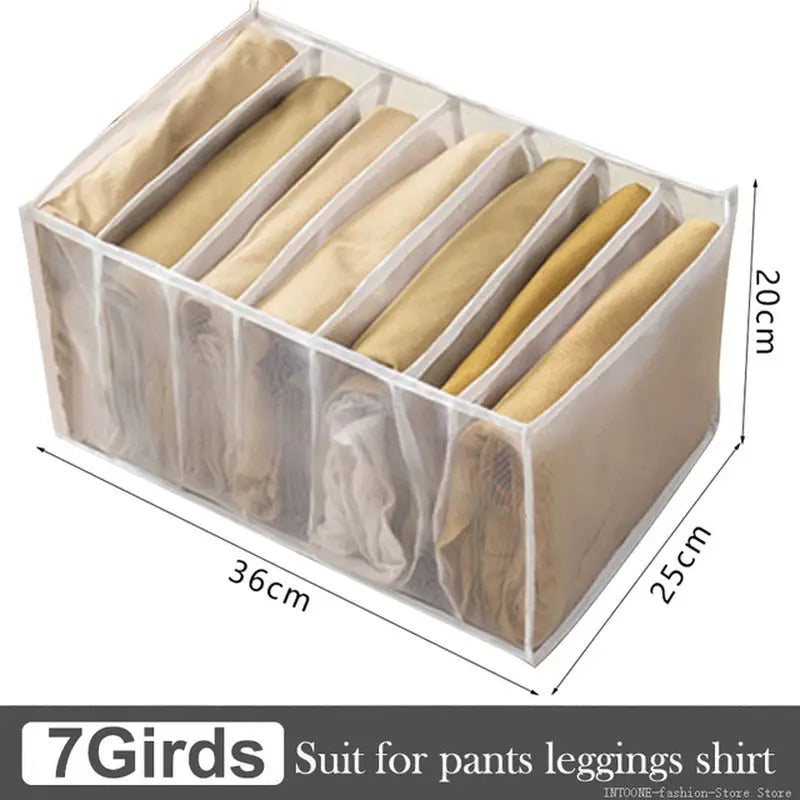a clear plastic storage box with six compartments