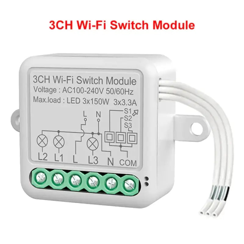 3ch wifi switch module with 3 wires