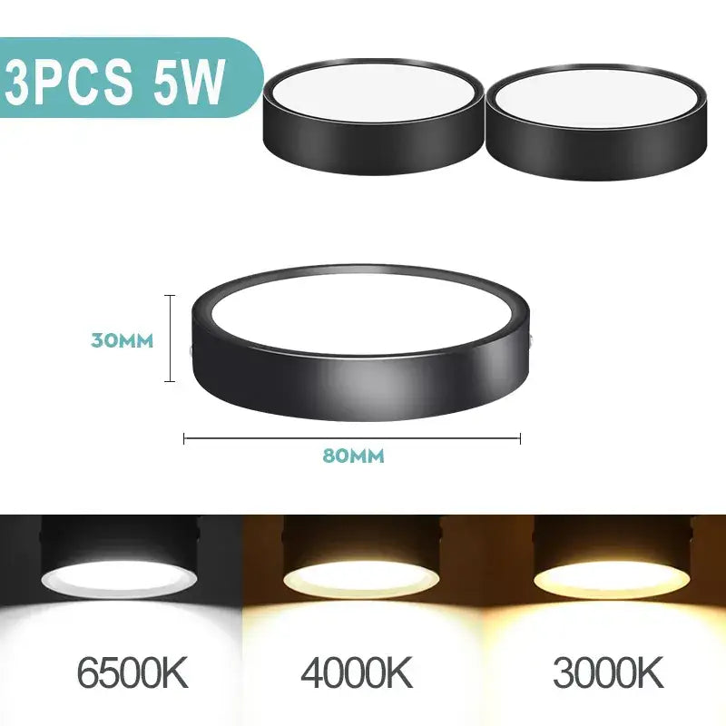 3pcs 5w led ceiling light with remote control