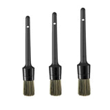 3 piece set of black paint brushes with a black handle