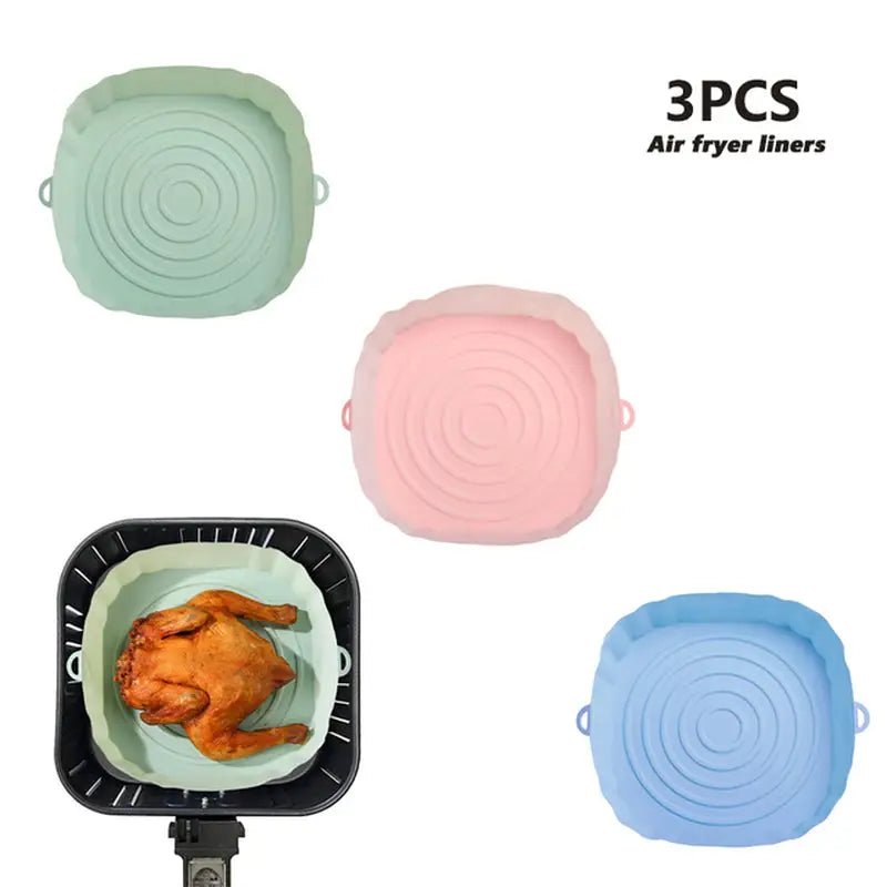 3pcs silicon silicon silicon silicon food container cover for air fryer
