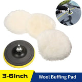 a close up of a pair of wool buffing pads on a car