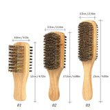 three wooden brushes with different sizes and sizes of them