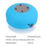 a blue speaker with a white background