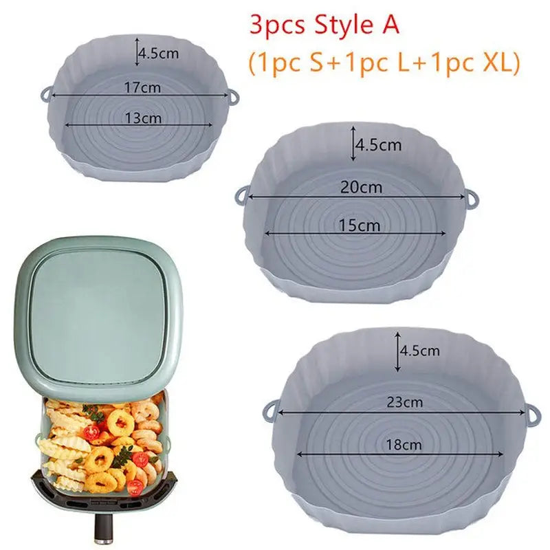 three different sizes of plastic containers with lids and lids
