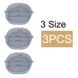 three sizes of plastic bowls with handles and handles