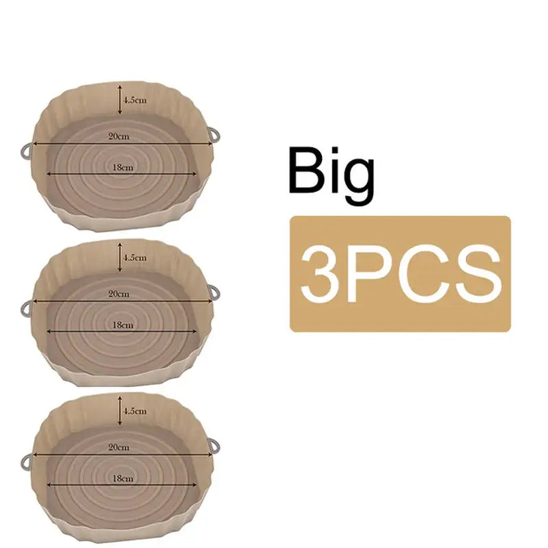 the big 3pcs set of three round wooden trays with handles