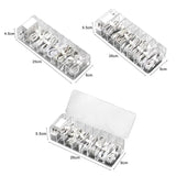 2 pcs clear plastic storage box with lid for jewelry