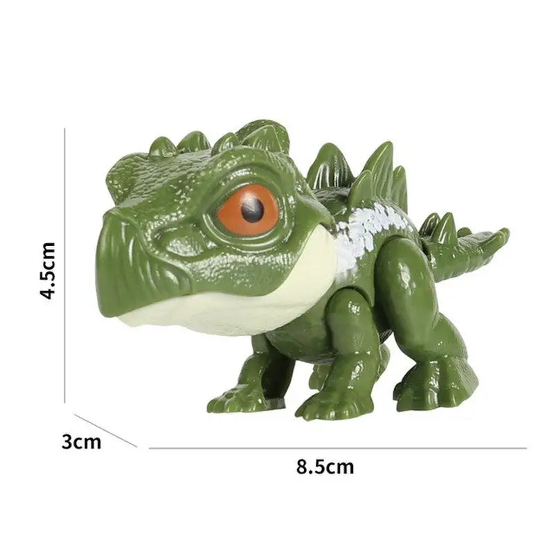 the dinosaur toy with a small green dinosaur figure