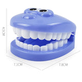 a blue plastic teeth with a white teeth